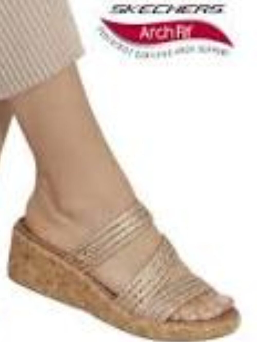 Skechers Beverlee Arch Fit Always Classy Rose Gold Wedge Sandal - Picture 4 of 12